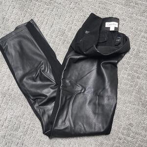 Calvin Klein Black Faux Leather Pants